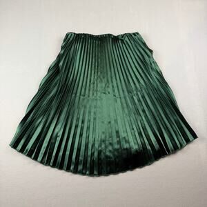 Lulus Emerald Green Pleated Midi Skirt M